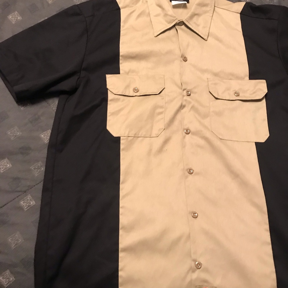 Two-Tone Short Sleeve Button-Up Shirt